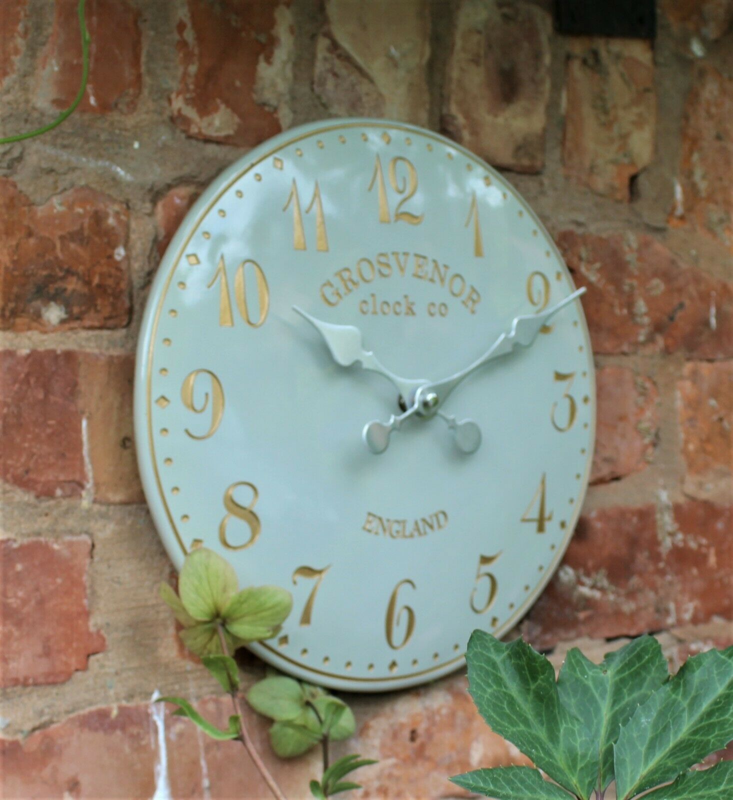 Grey and Gold Indoor & Outdoor Clock