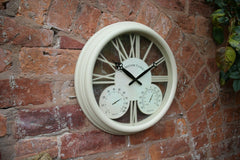 Vintage Styled Outdoor Garden Clock with Thermometer and Hygrometer