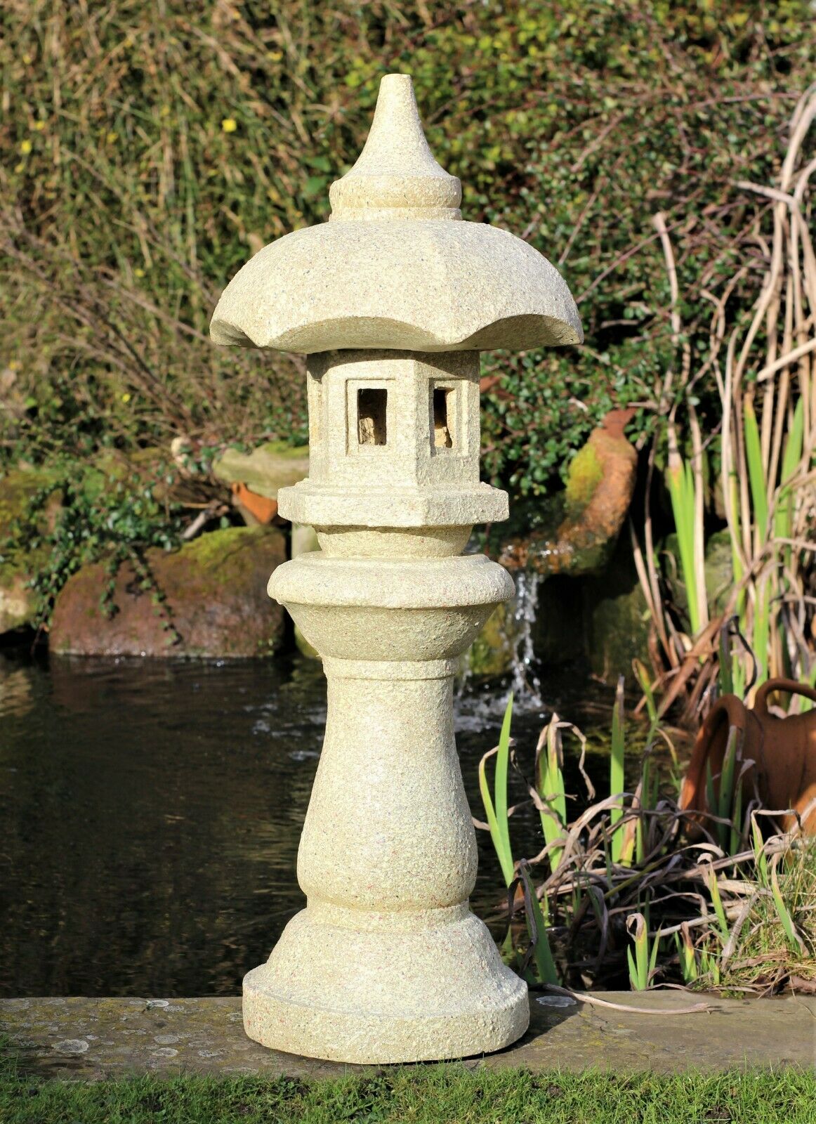 Large Beige Pagoda Garden Ornament