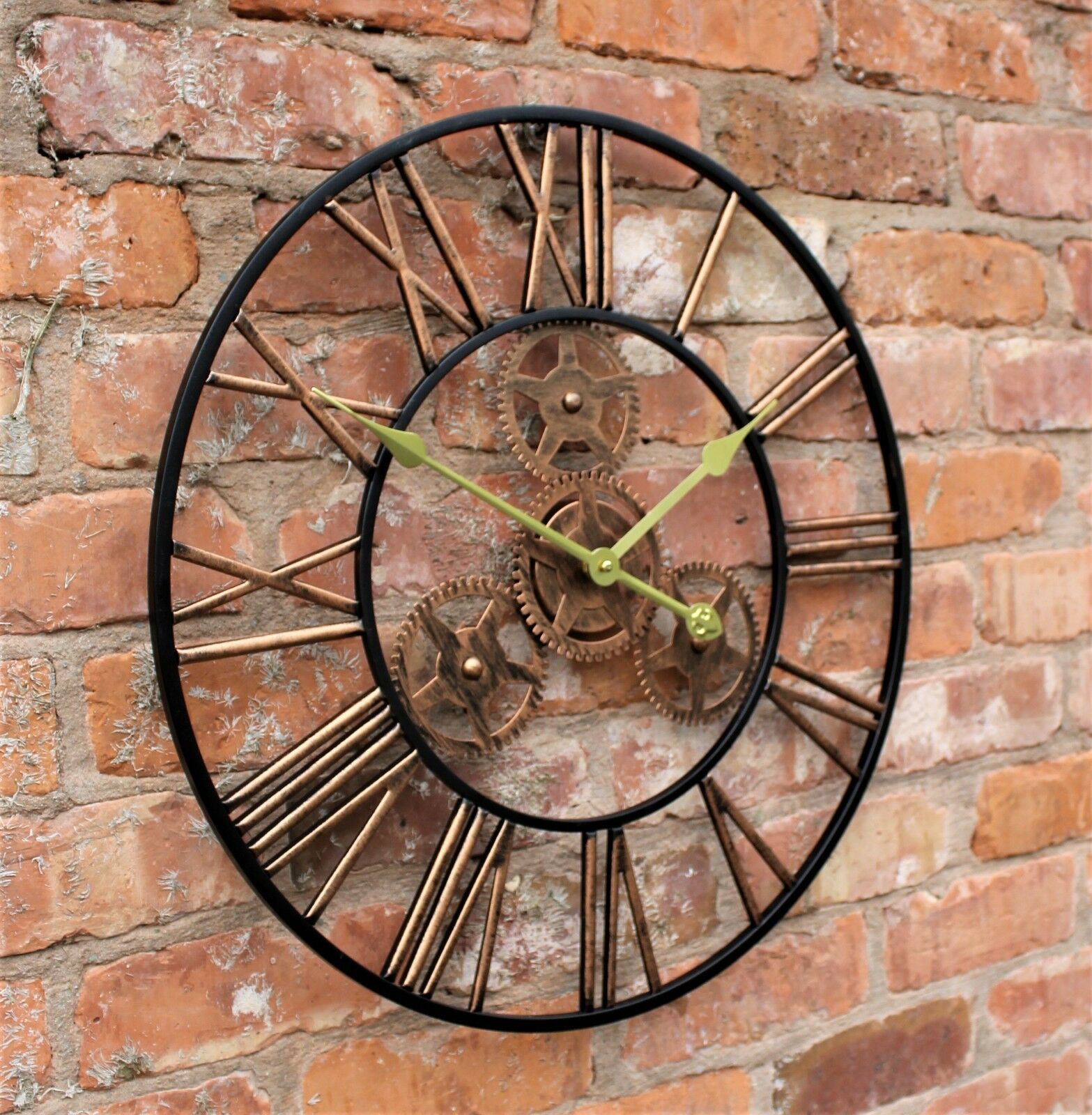 Large Skeleton Metal Open Face Garden Clock