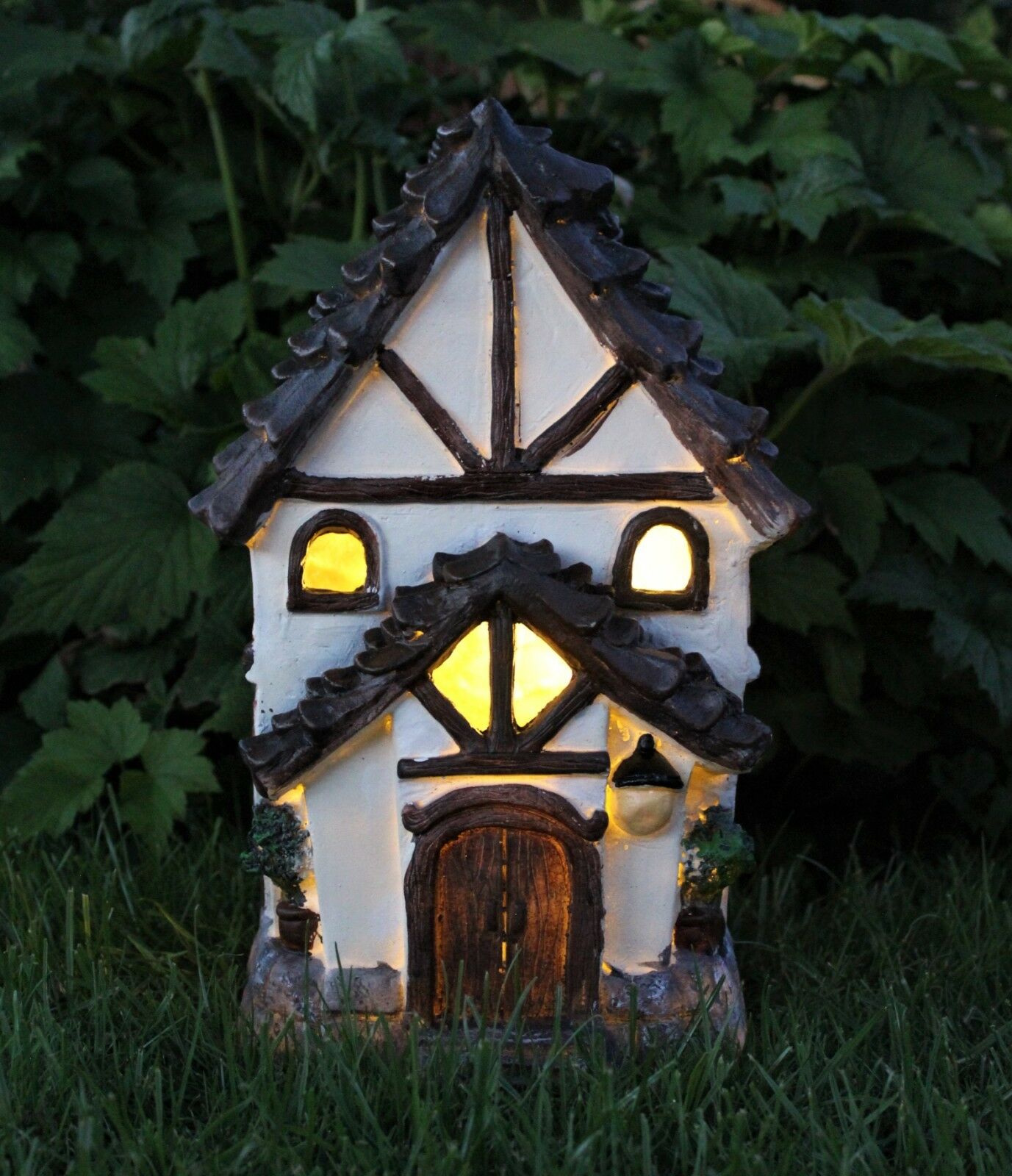 Large Solar Powered Fairy House - Tudor Style