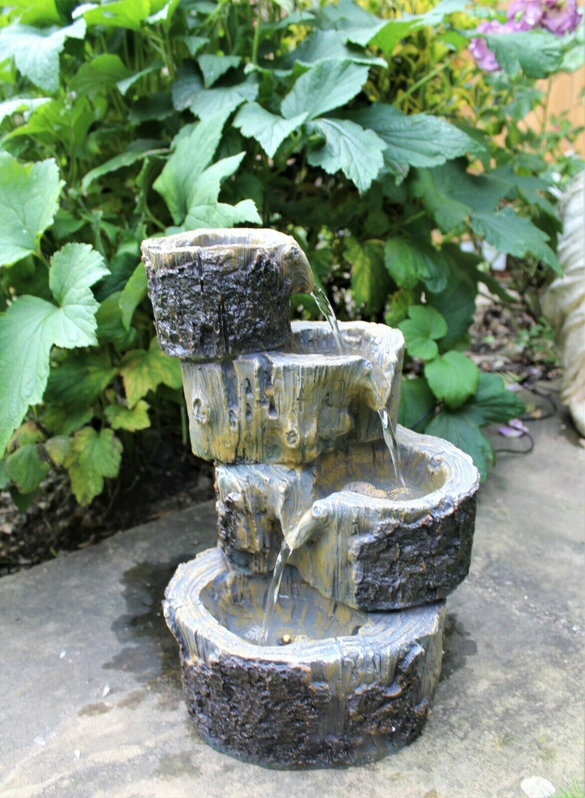 LED Tree Trunk Water Fountain Garden Ornament