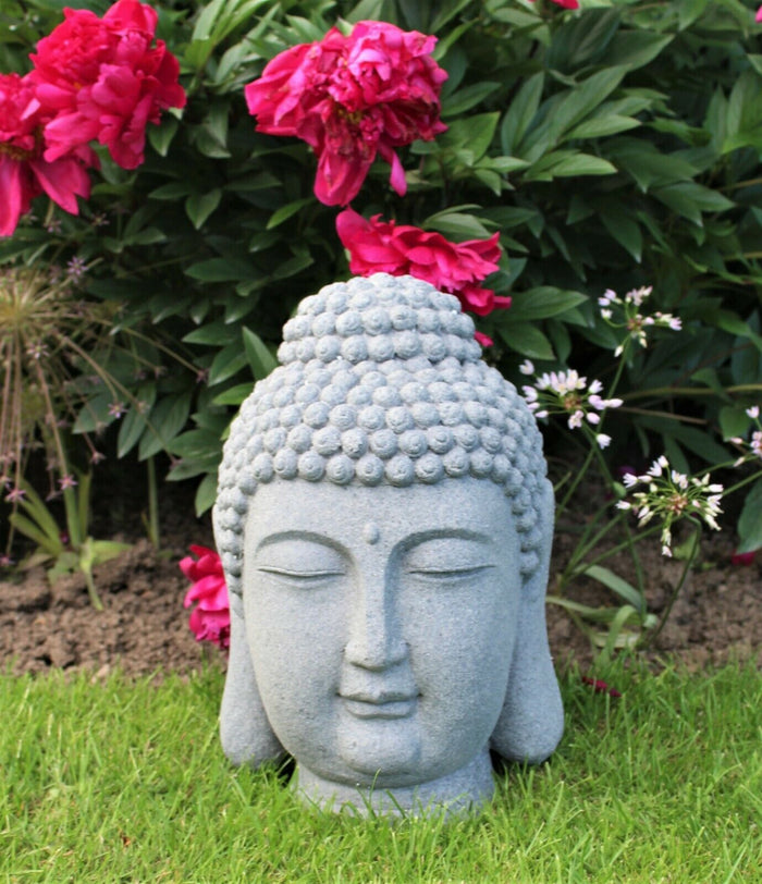 Large Stone Effect Buddha Head Ornament