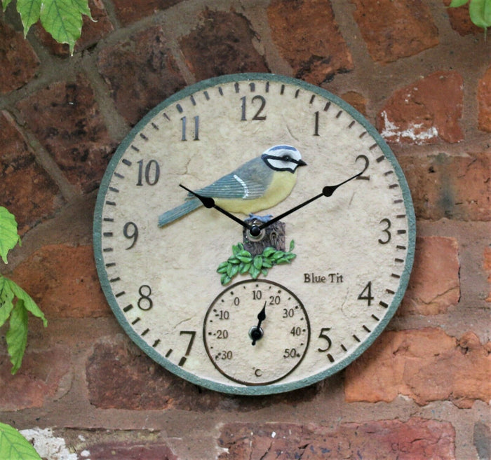 Outdoor Garden Thermometer and Clock
