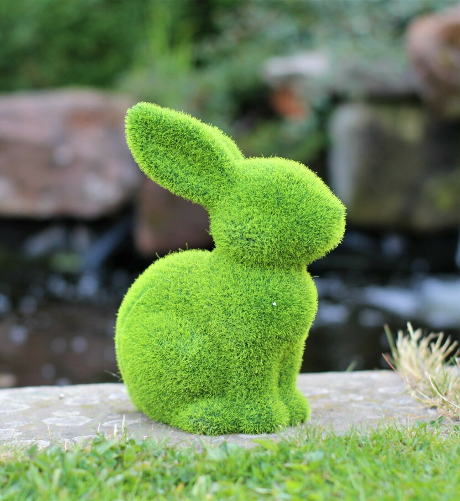 Green Grass Effect Bunny Garden Ornament