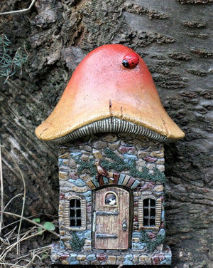 Mushroom Fairy Door with Opening and Closing Door