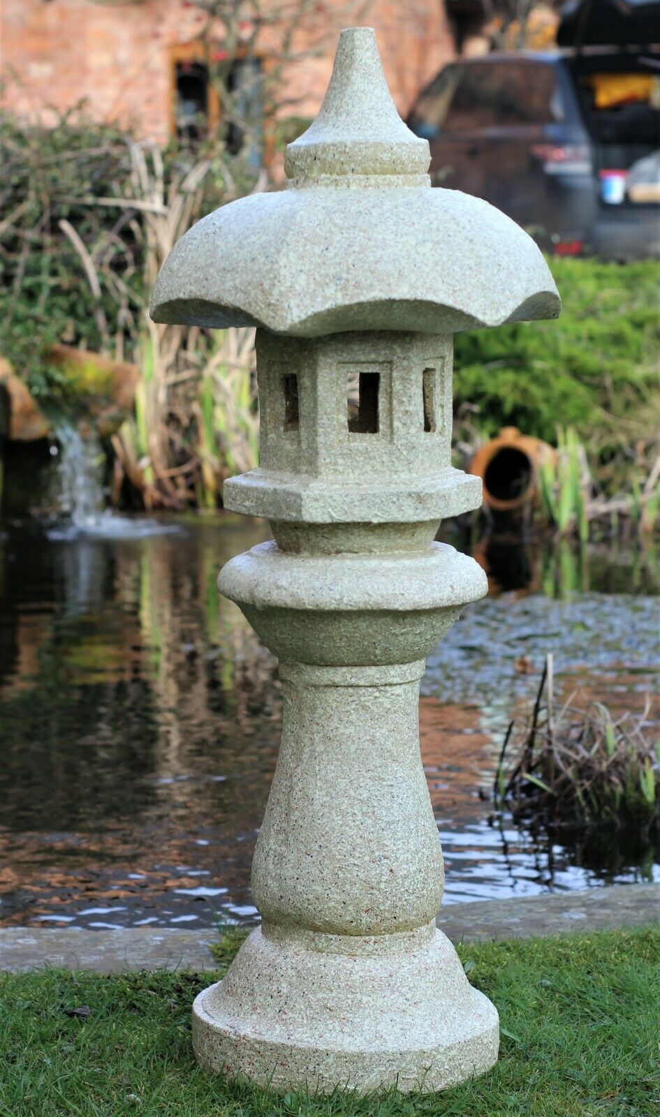 Large Beige Pagoda Garden Ornament