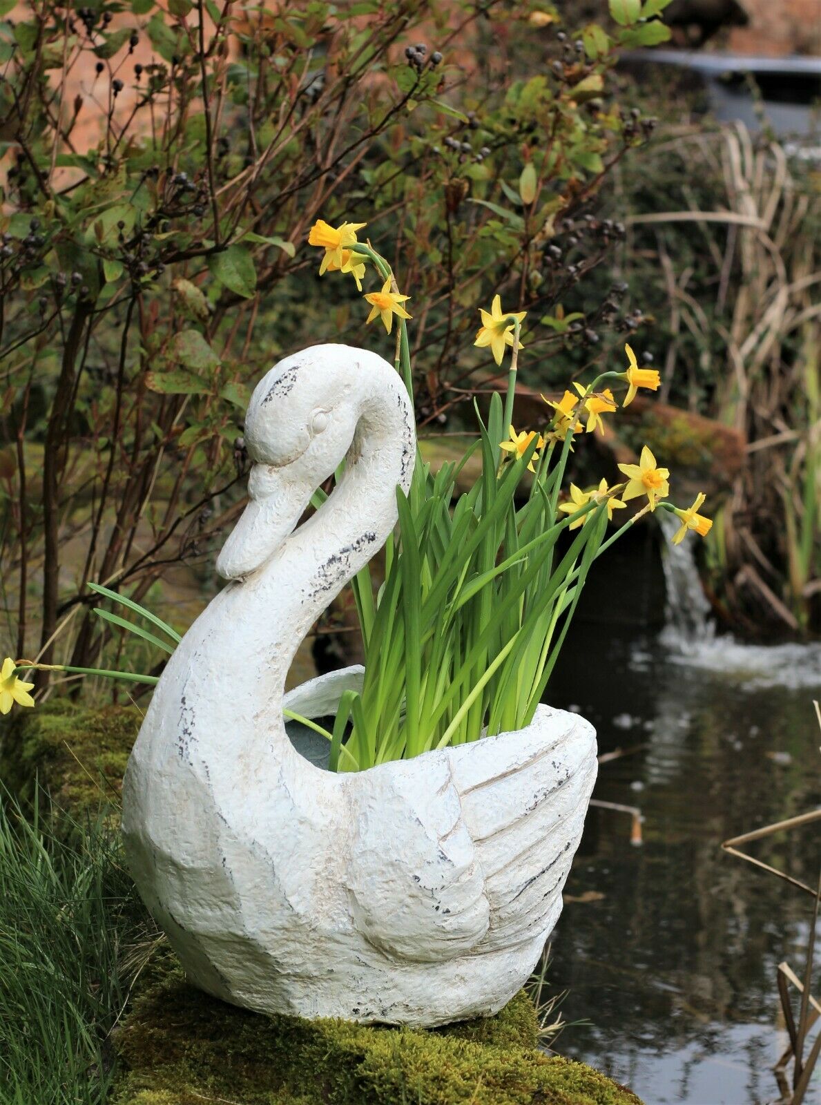 Pot Plant Planter in the Design of a Swan - 45cm