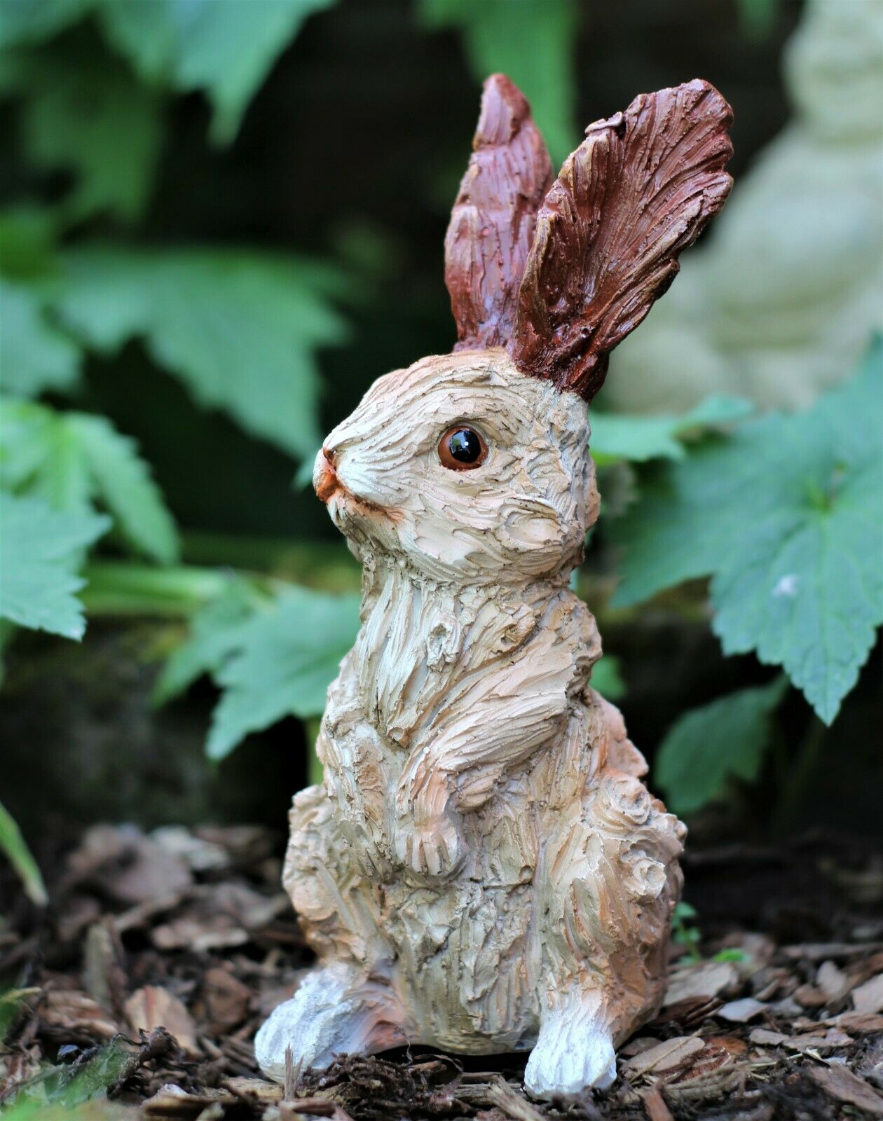 Wood Effect Wild Hare Garden Ornament 38cm and 20cm