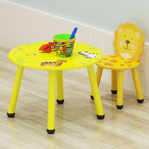 Kids Jungle Wooden Table and 2 Chairs Set