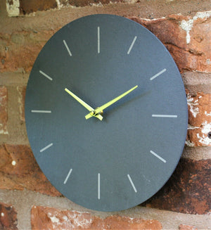 Grey Slate Simplistic Wall Clock