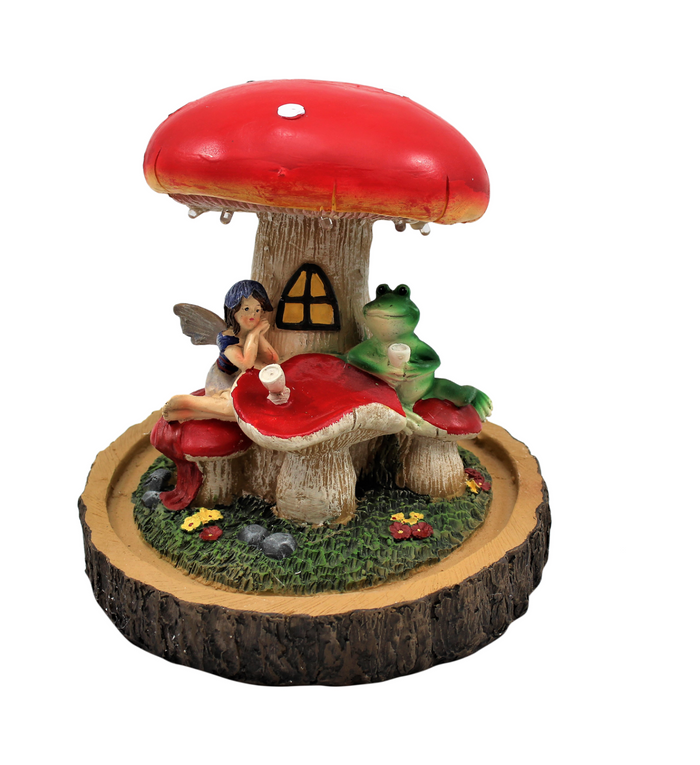 Solar Fairy Mushroom House - Frog