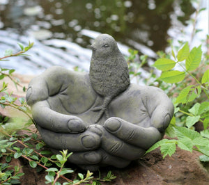 Stone Garden See Hear Speak No Evil Rabbit Bird Bath Feeder 