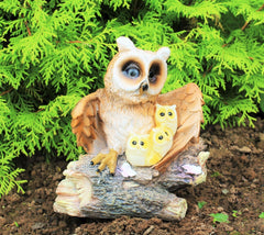 Solar Powered Owl Family Ornament