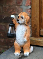 Solar Garden Puppy Dog with Lantern