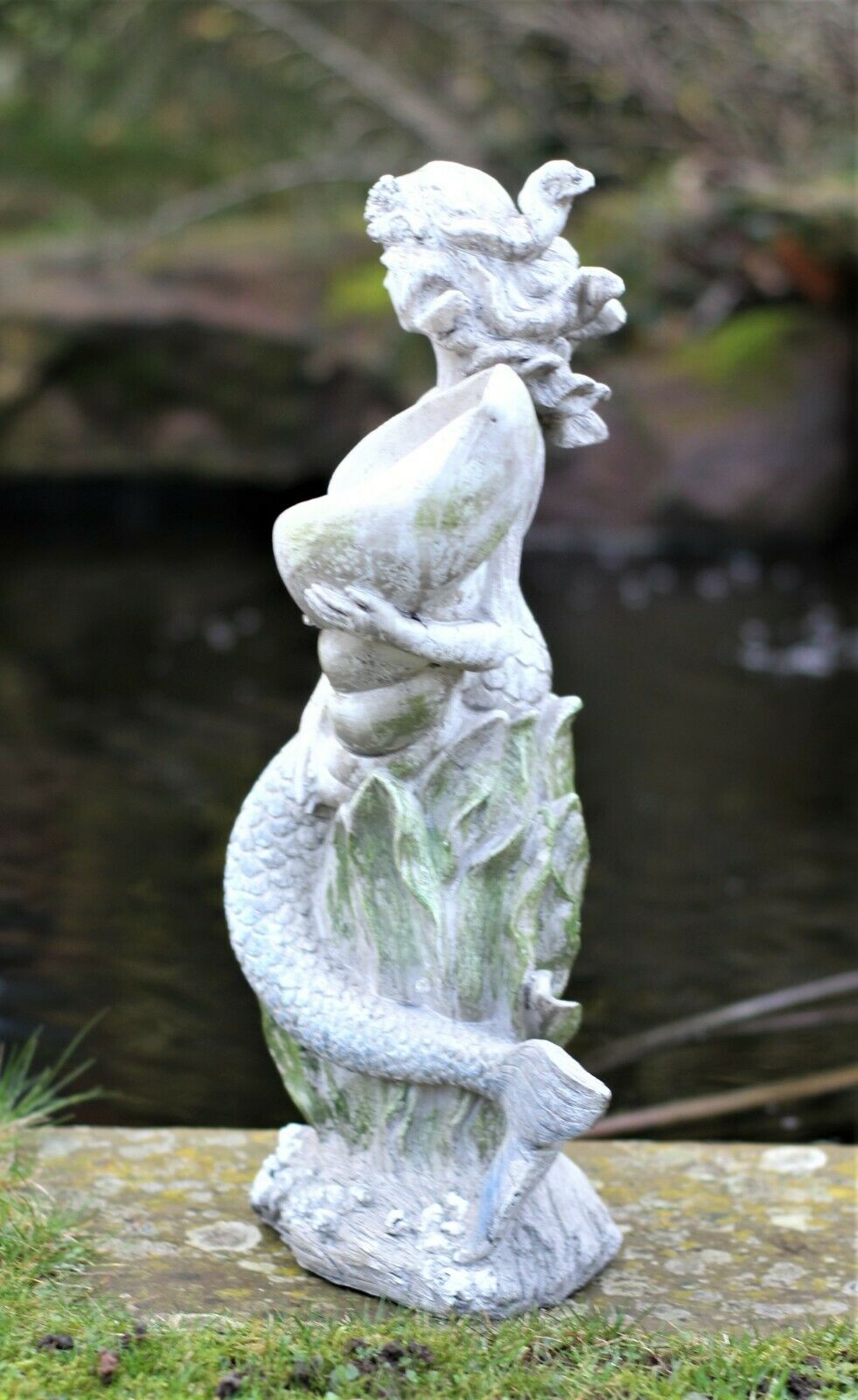 Solar Powered Fairy Mermaid Stone Effect Statue