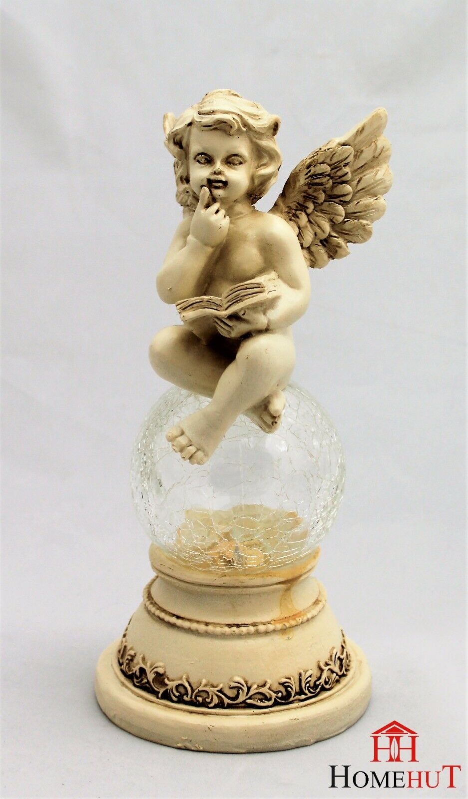 Solar Powered  Sitting Cherub Ornament