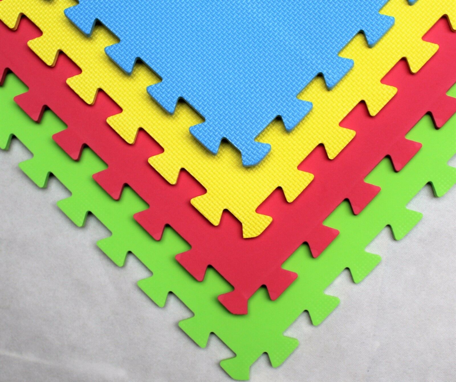 64sq Ft Interlocking Soft Foam Floor Play Mats - Multi Coloured