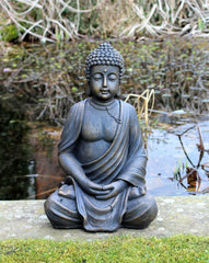 Antique Stone Effect Sitting Buddha