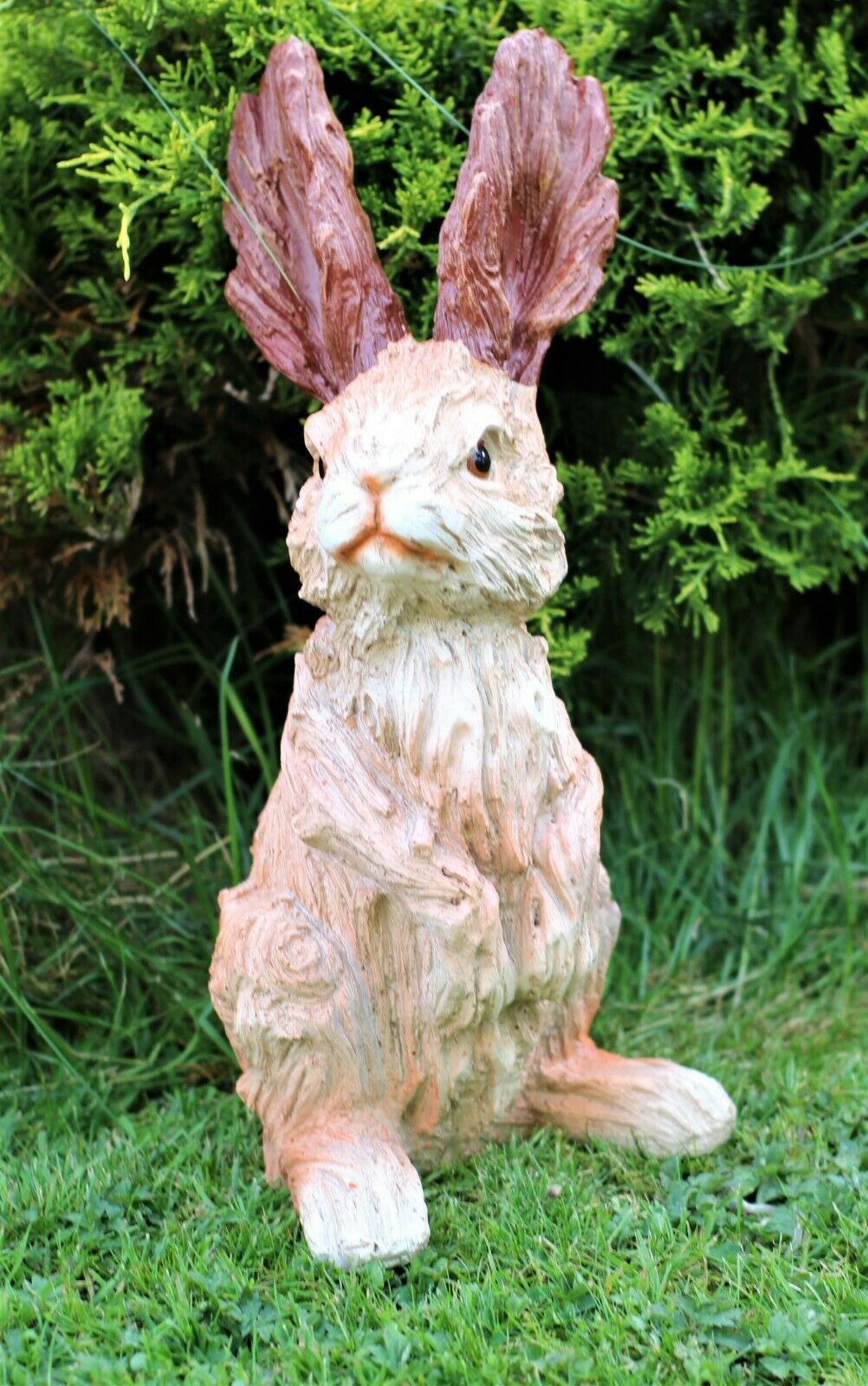 Wood Effect Wild Hare Garden Ornament 38cm and 20cm