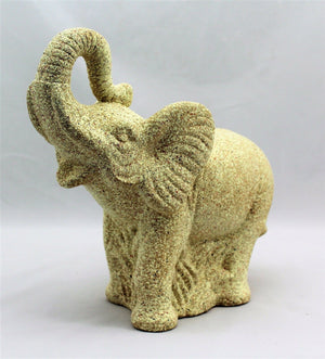 Standing Elephant Ornament - Stone Effect - 30cm