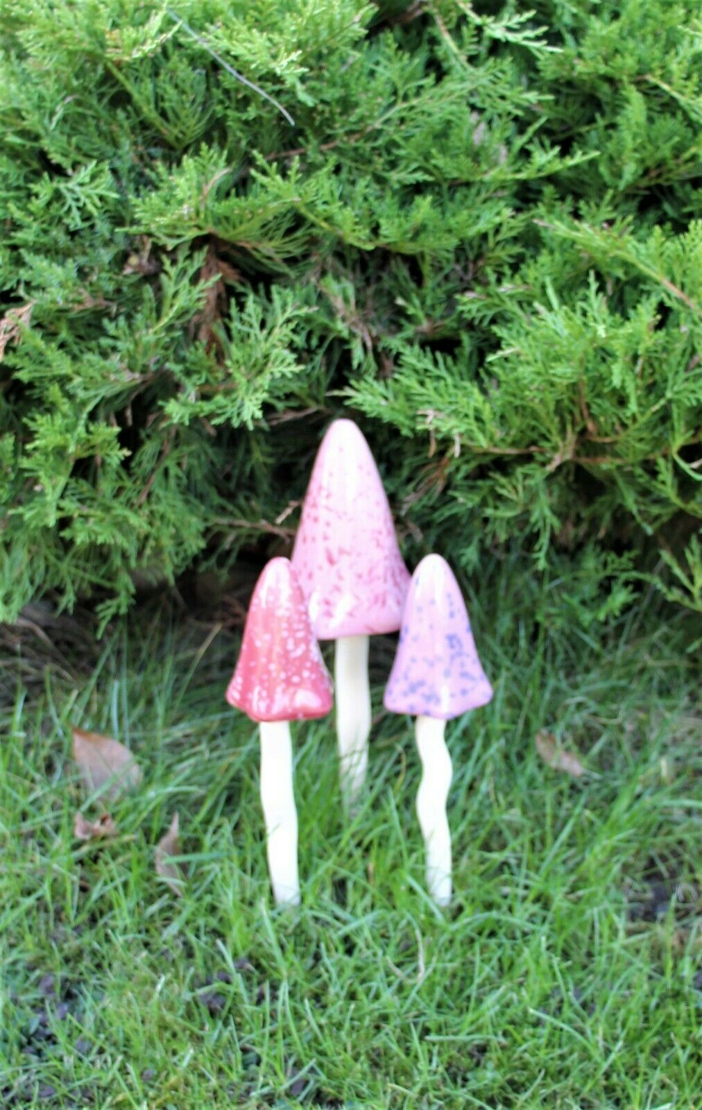 Pink Ceramic Toadstools