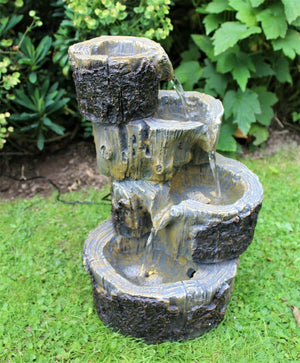 LED Tree Trunk Water Fountain Garden Ornament