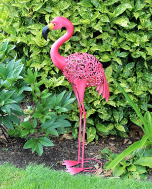 Metal Pink Silhouette Flamingo