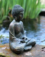 Bronze Stone Effect Sitting Buddha