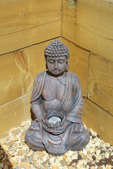 Large Solar Powered Sitting Buddha