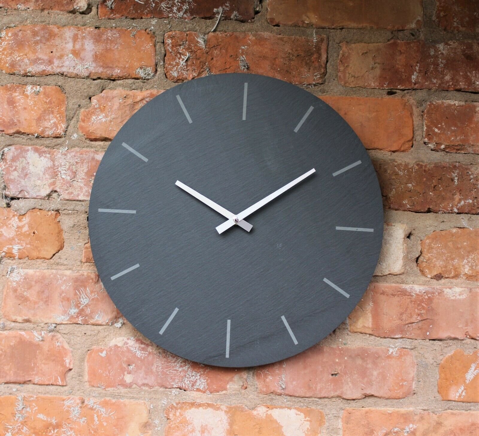 Black Slate & Silver Simplistic Wall Clock