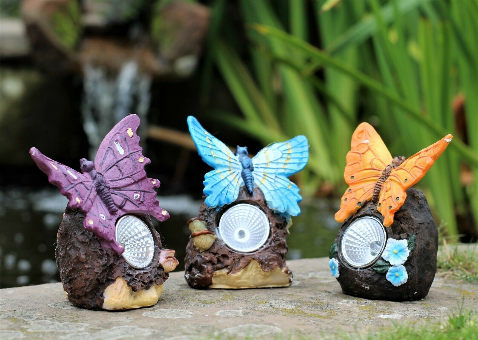 3 Solar Butterfly Spotlights