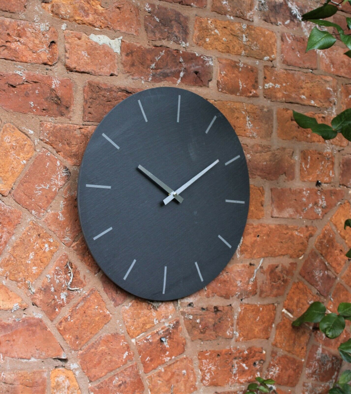 Black Slate & Silver Simplistic Wall Clock