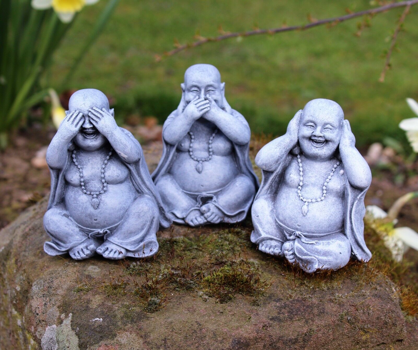 3 Wise Laughing Buddha - See no evil, Speak no evil, Hear no evil