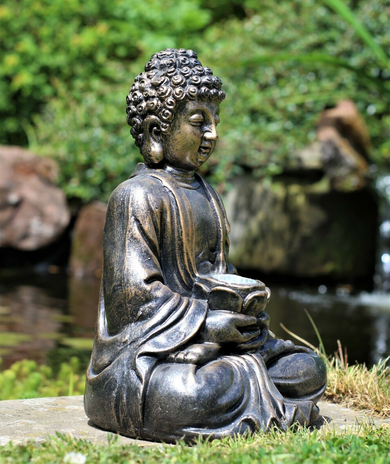 Stone Effect Sitting Buddha