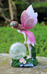 Solar Fairy with a Glass Ball Garden Ornament