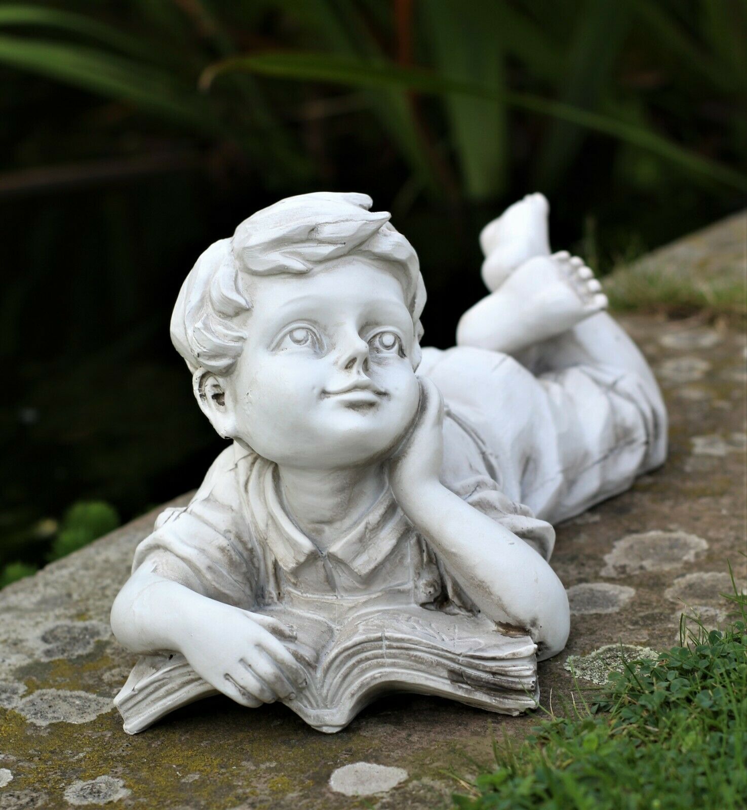 Boy with a Book in Antique White