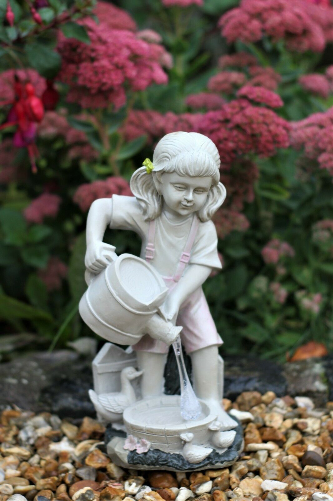 Solar Girl with Watering Can Garden Ornament