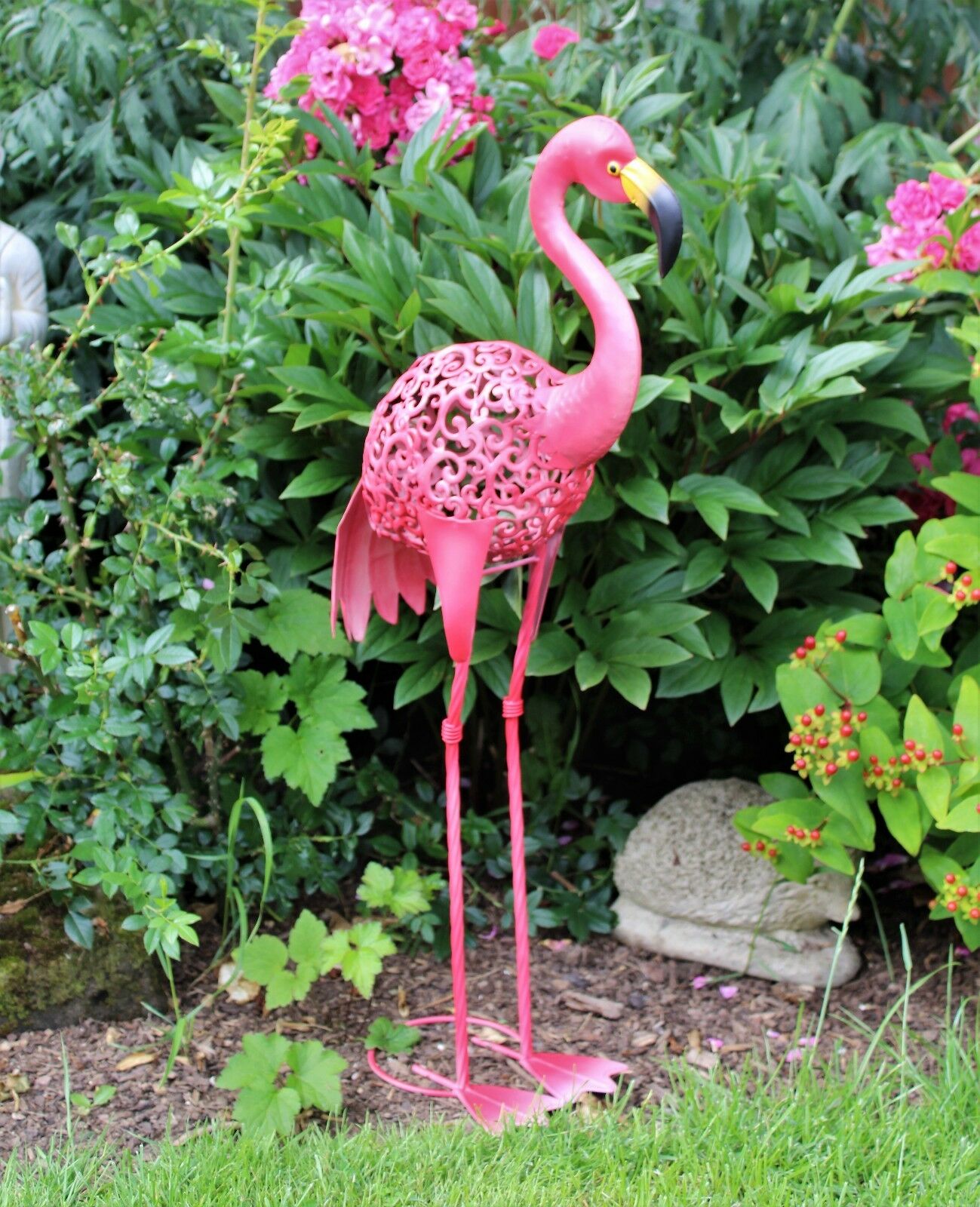 Metal Pink Silhouette Flamingo