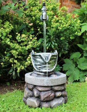 LED Bucket Water Fountain Garden Ornament