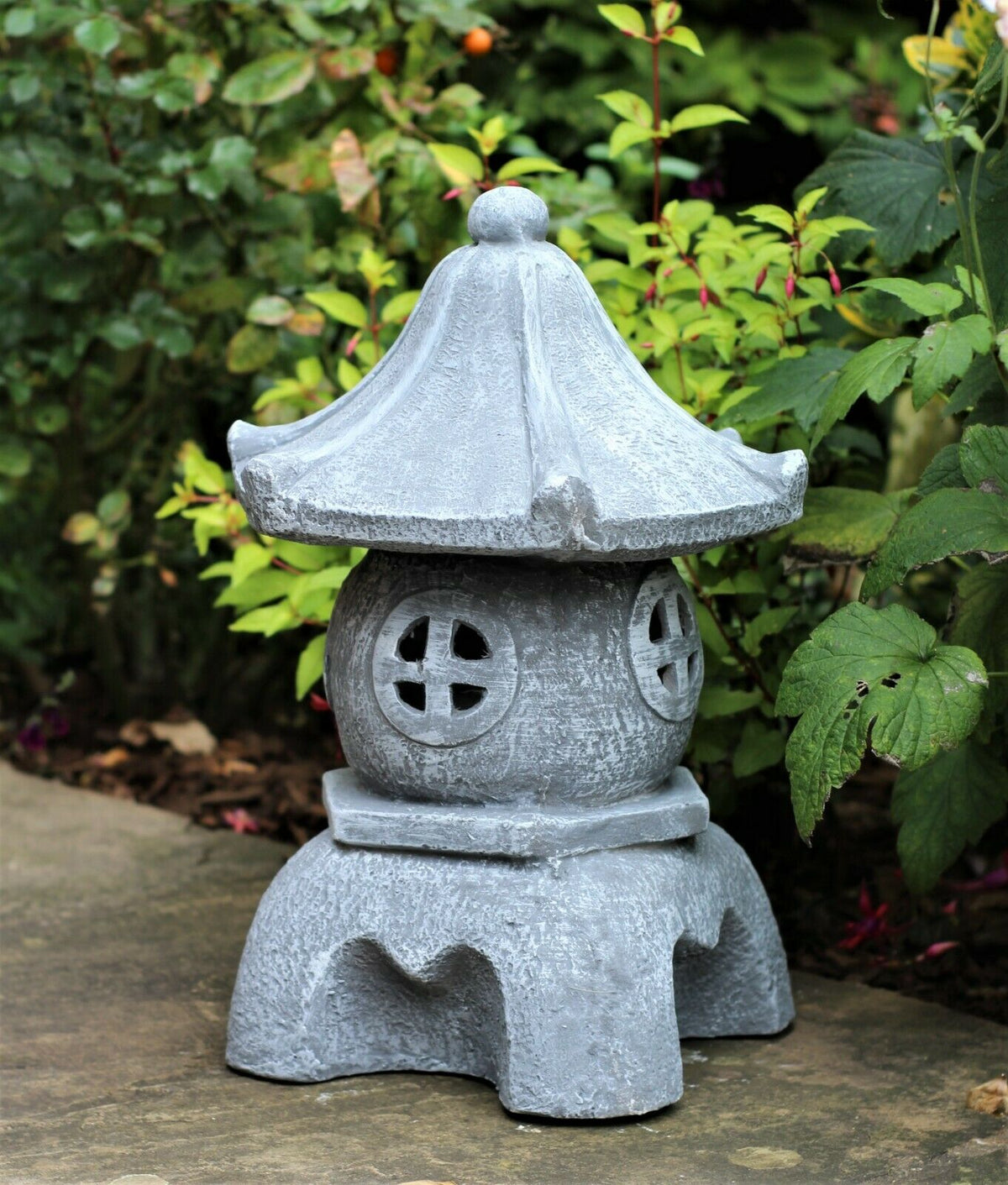 Medium Grey Pagoda Garden Ornament