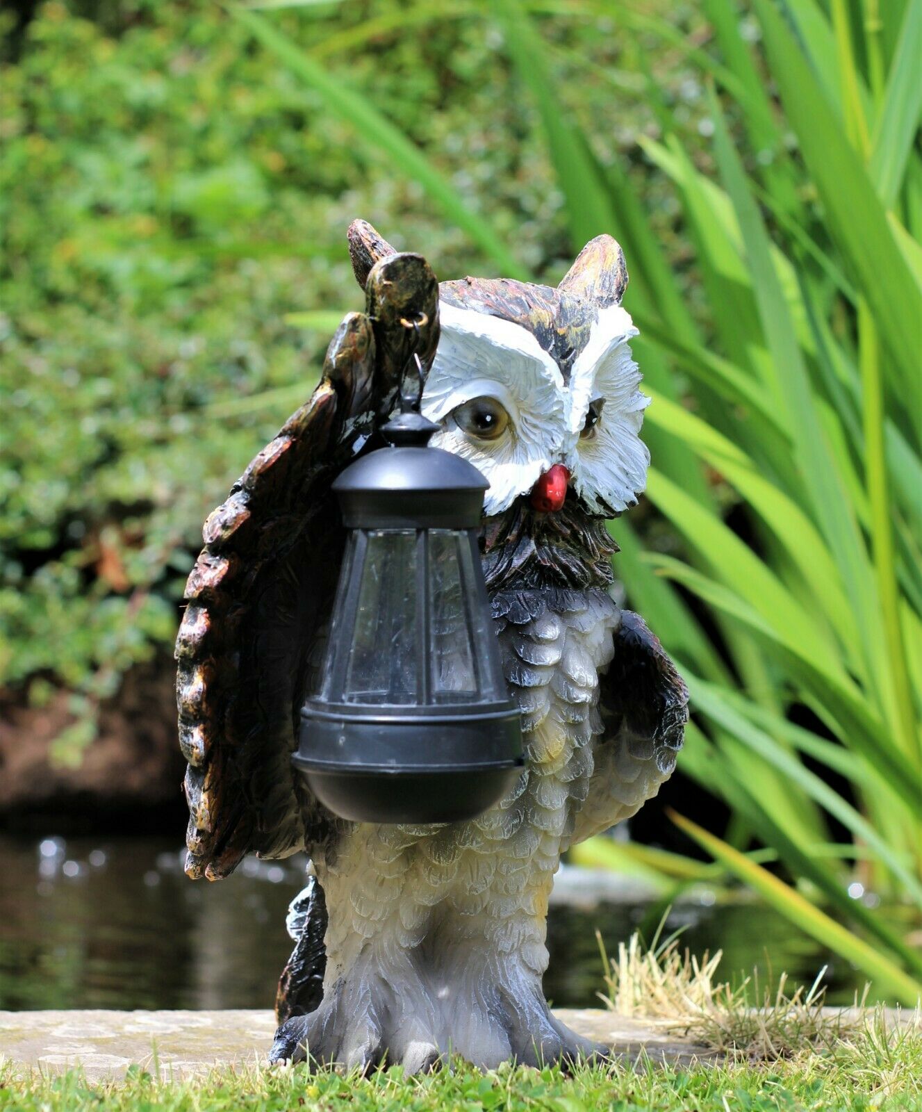 Garden Ornament Solar Owl with Lantern