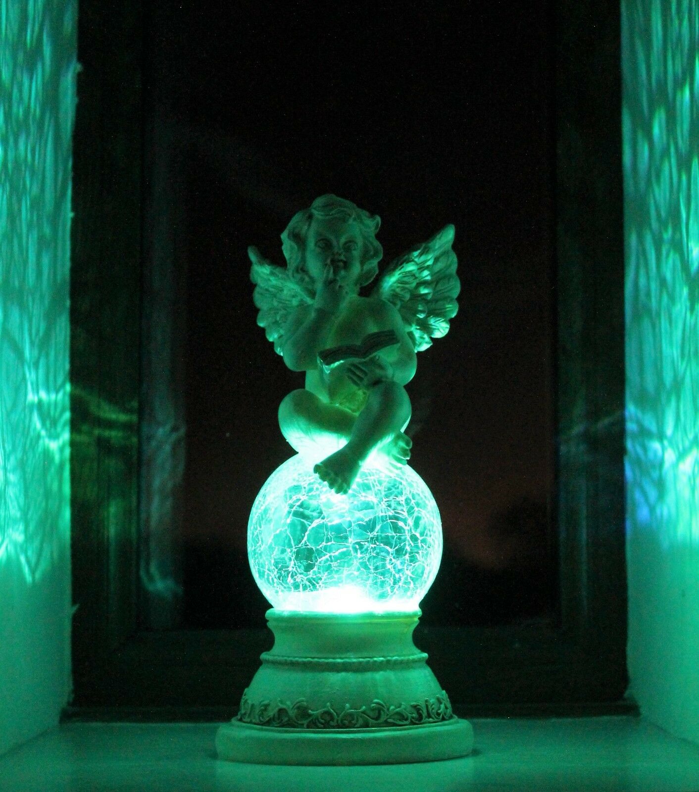 Solar Powered  Sitting Cherub Ornament