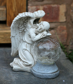 Cherub Garden Solar Ornament Ball