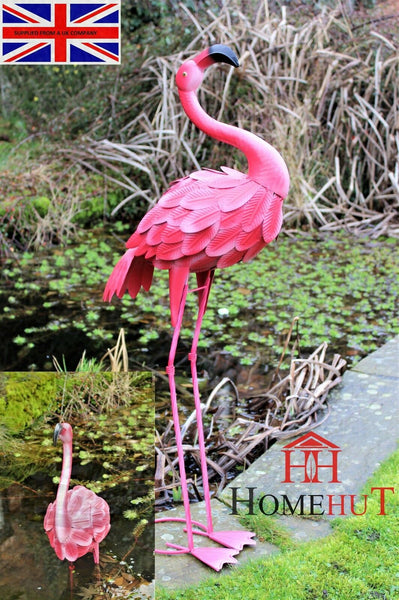 Metal Pink Garden Flamingo Ornament Free standing 100CM – The