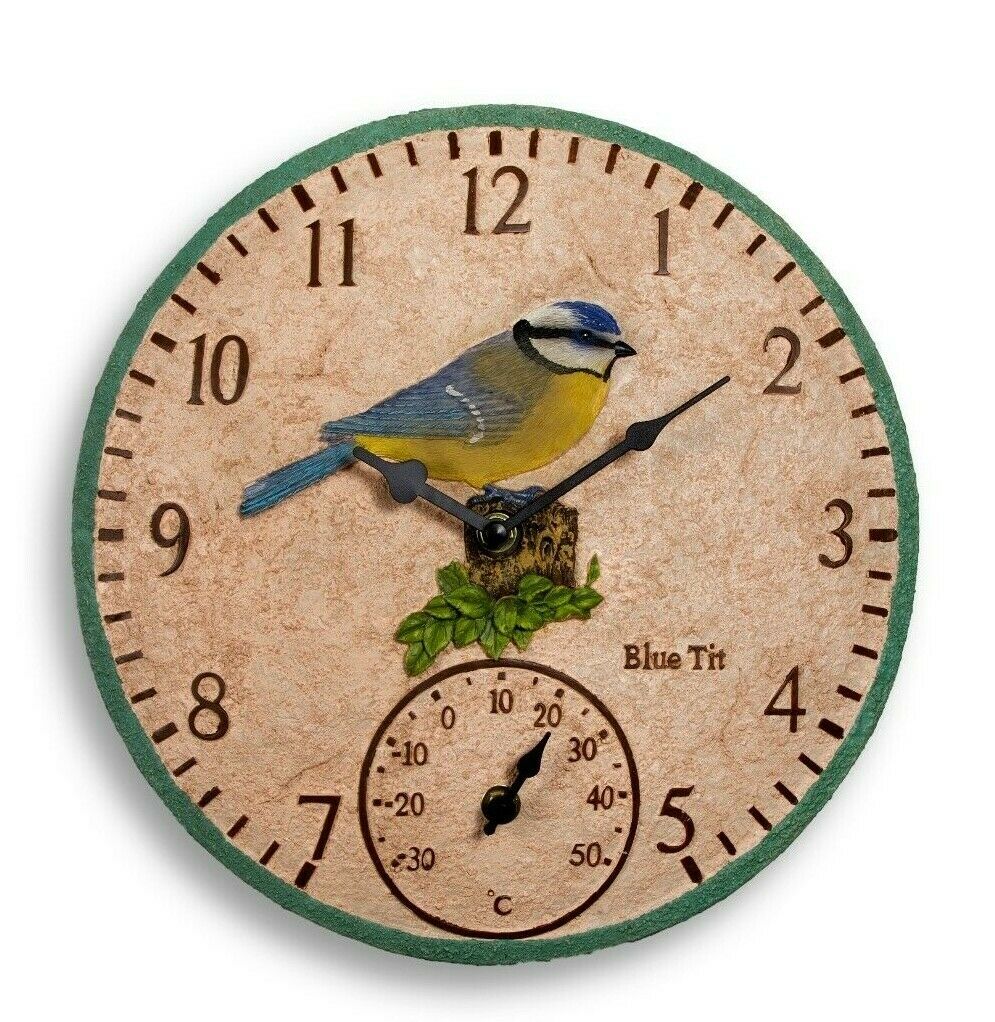 Outdoor Garden Thermometer and Clock