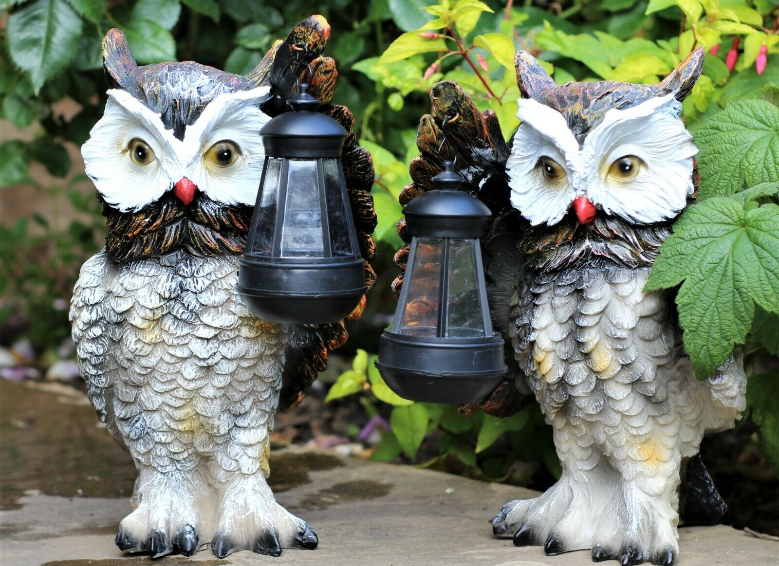 Garden Ornament Solar Owl with Lantern