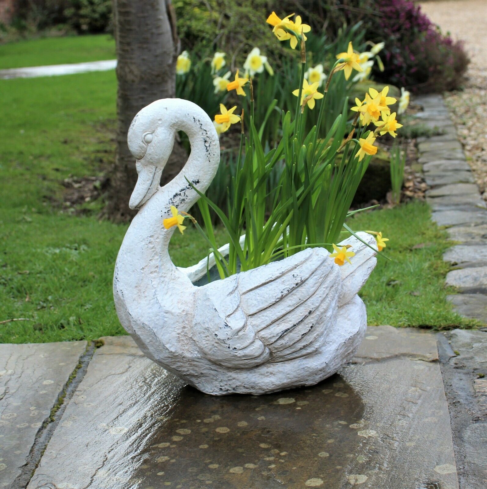 Pot Plant Planter in the Design of a Swan - 45cm