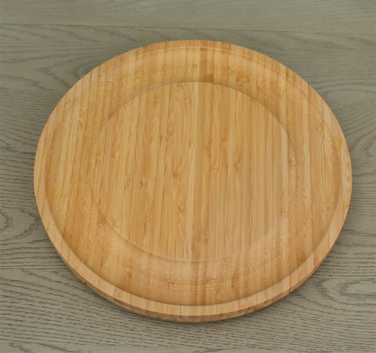 Oval Bamboo Cheese Board with Slide Out Draw & 4 Knives