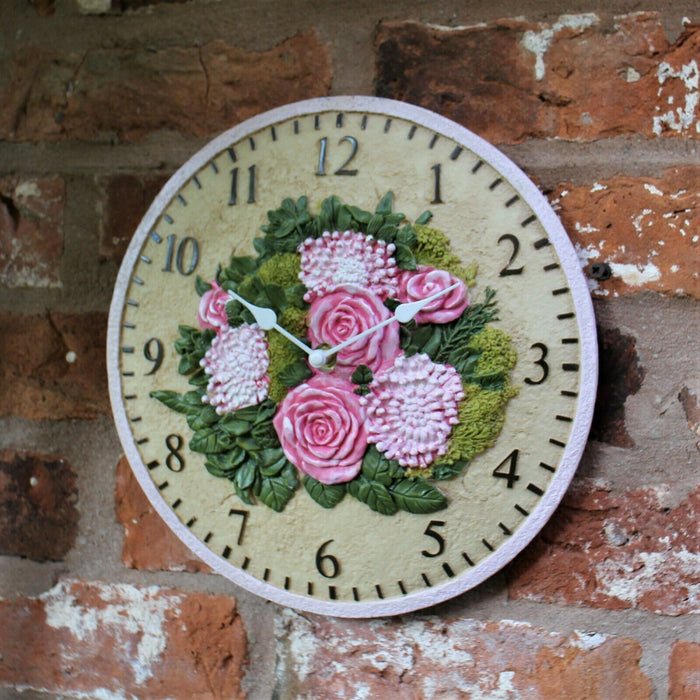 Garden Wall Clock Flower Design